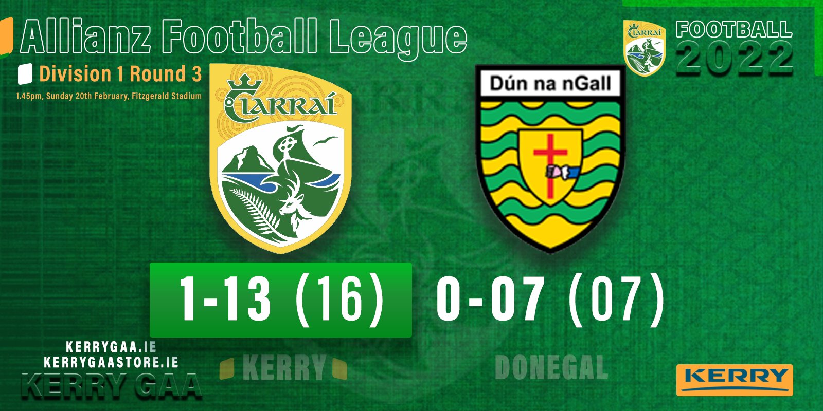 Kerry victorious over Donegal in poor conditions in Killarney