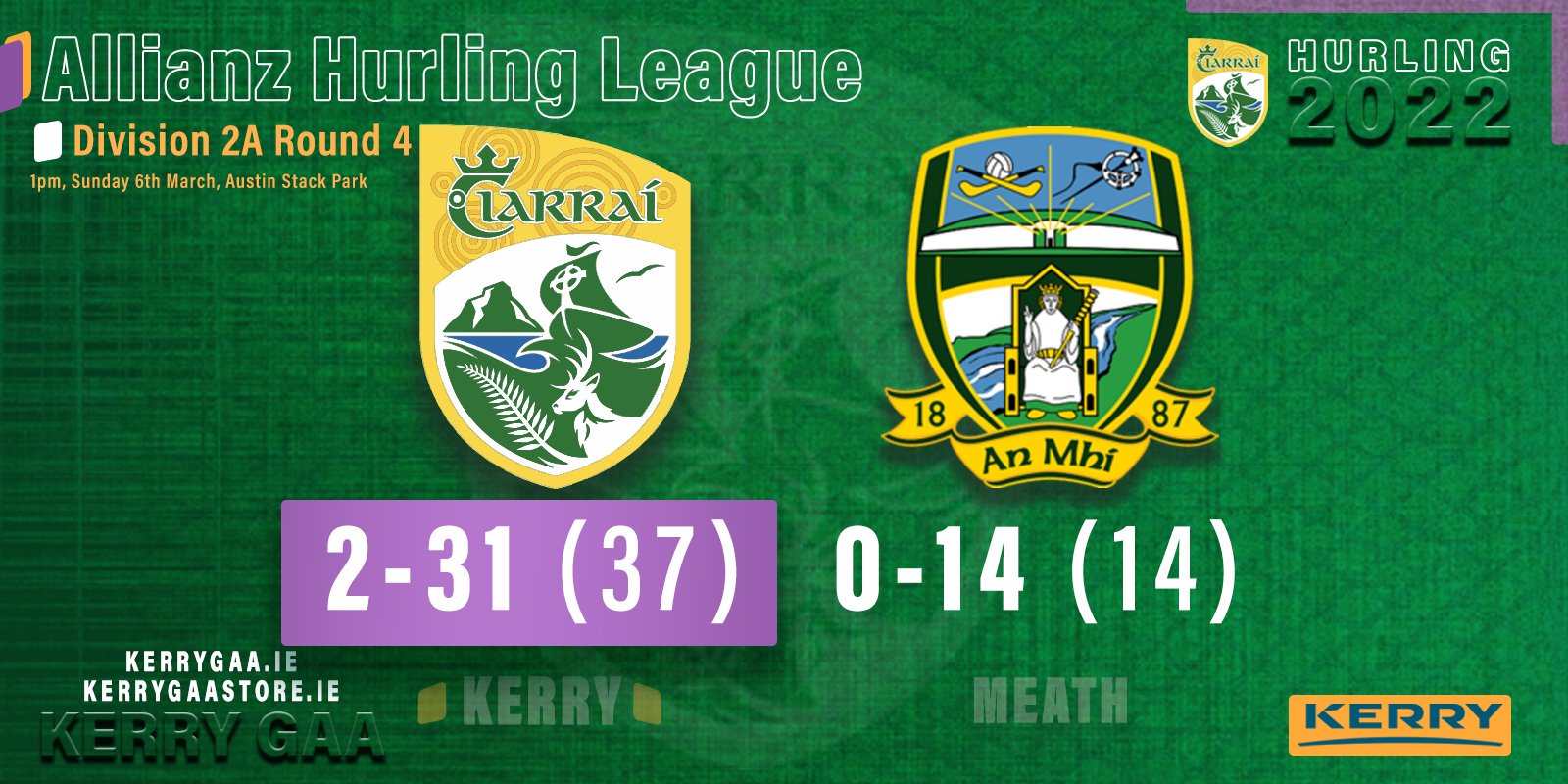Comprehensive victory for Kerry Hurlers over Meath