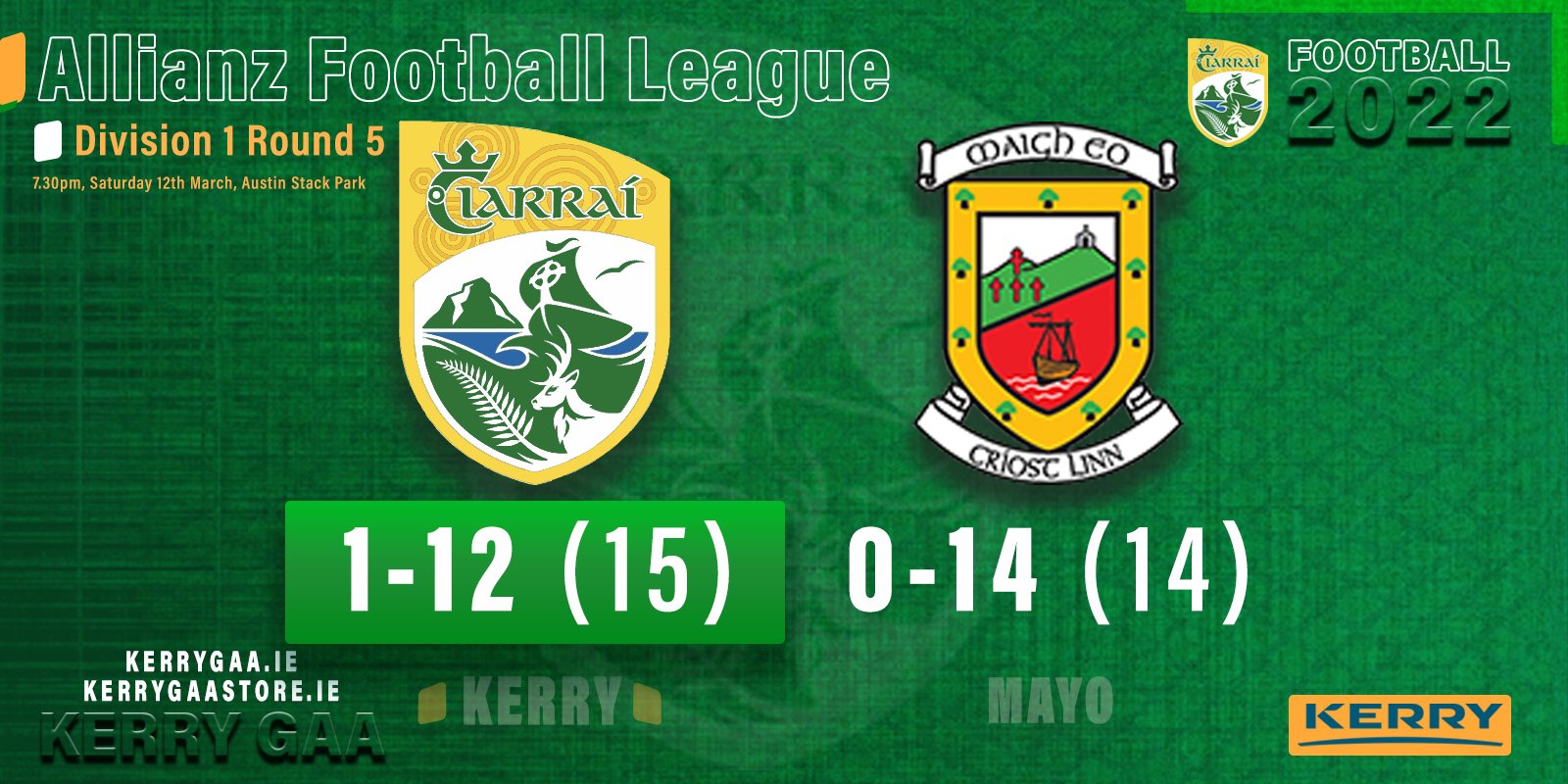 Kerry edge win over Mayo in terrible conditions in Tralee