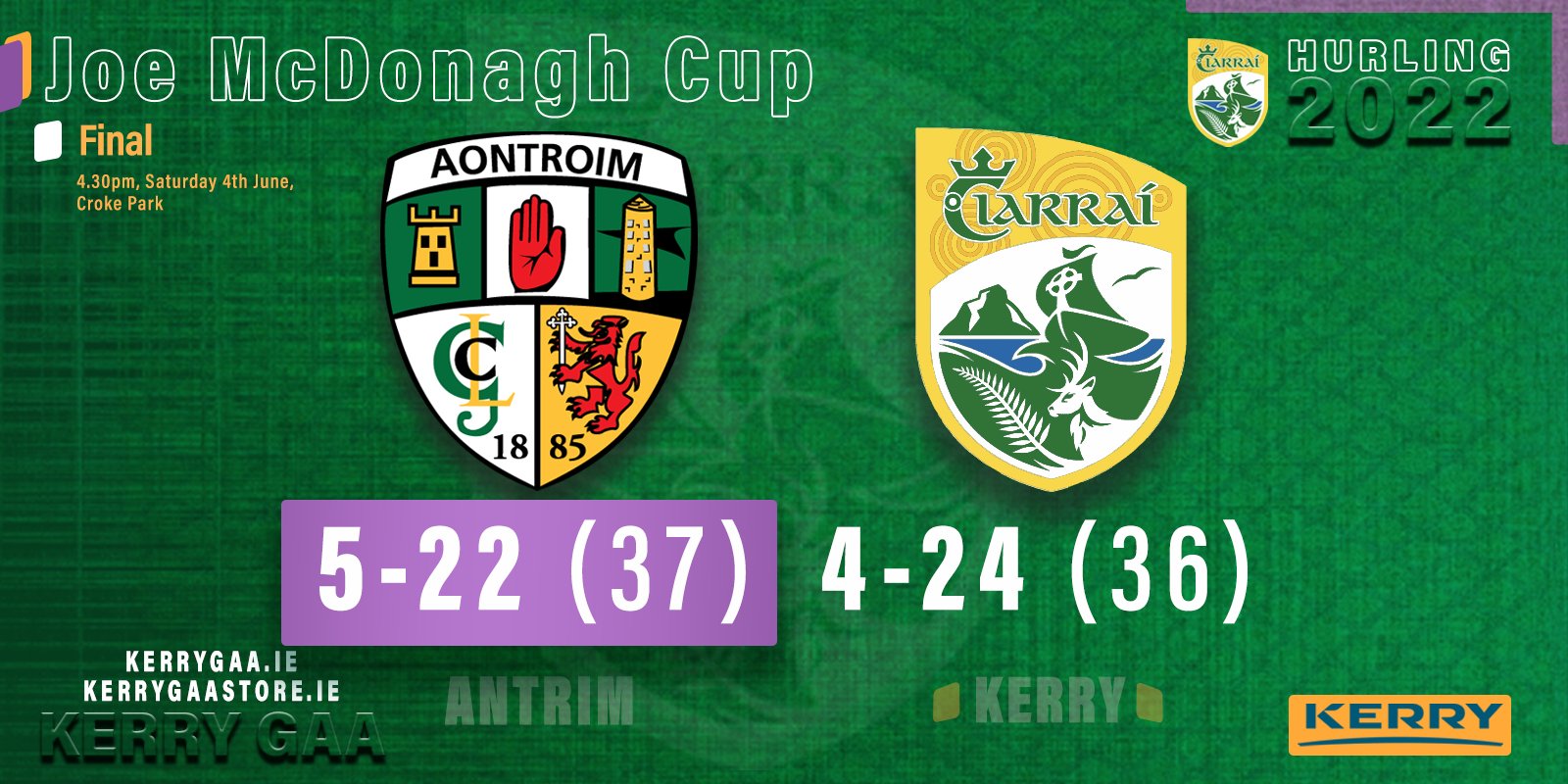 Heartbreak for Kerry in Joe McDonagh Cup Final