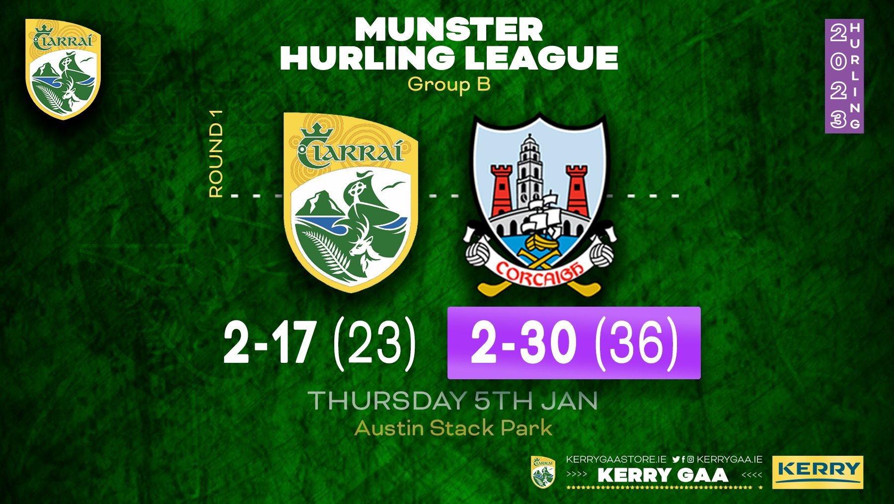 Opening round victory for Cork in Munster Hurling League