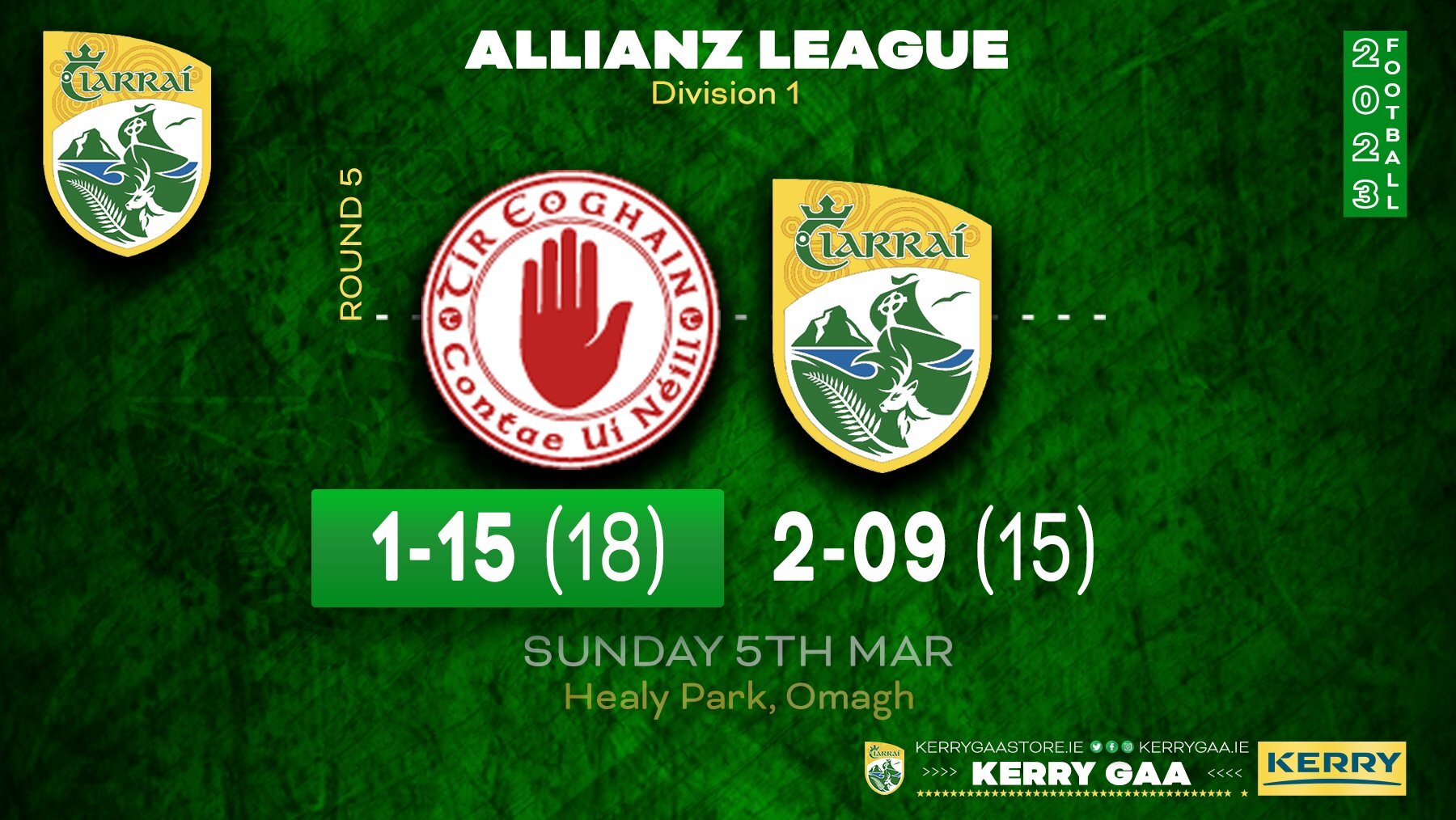 A win for Tyrone in Allianz Football League - Kerry GAA