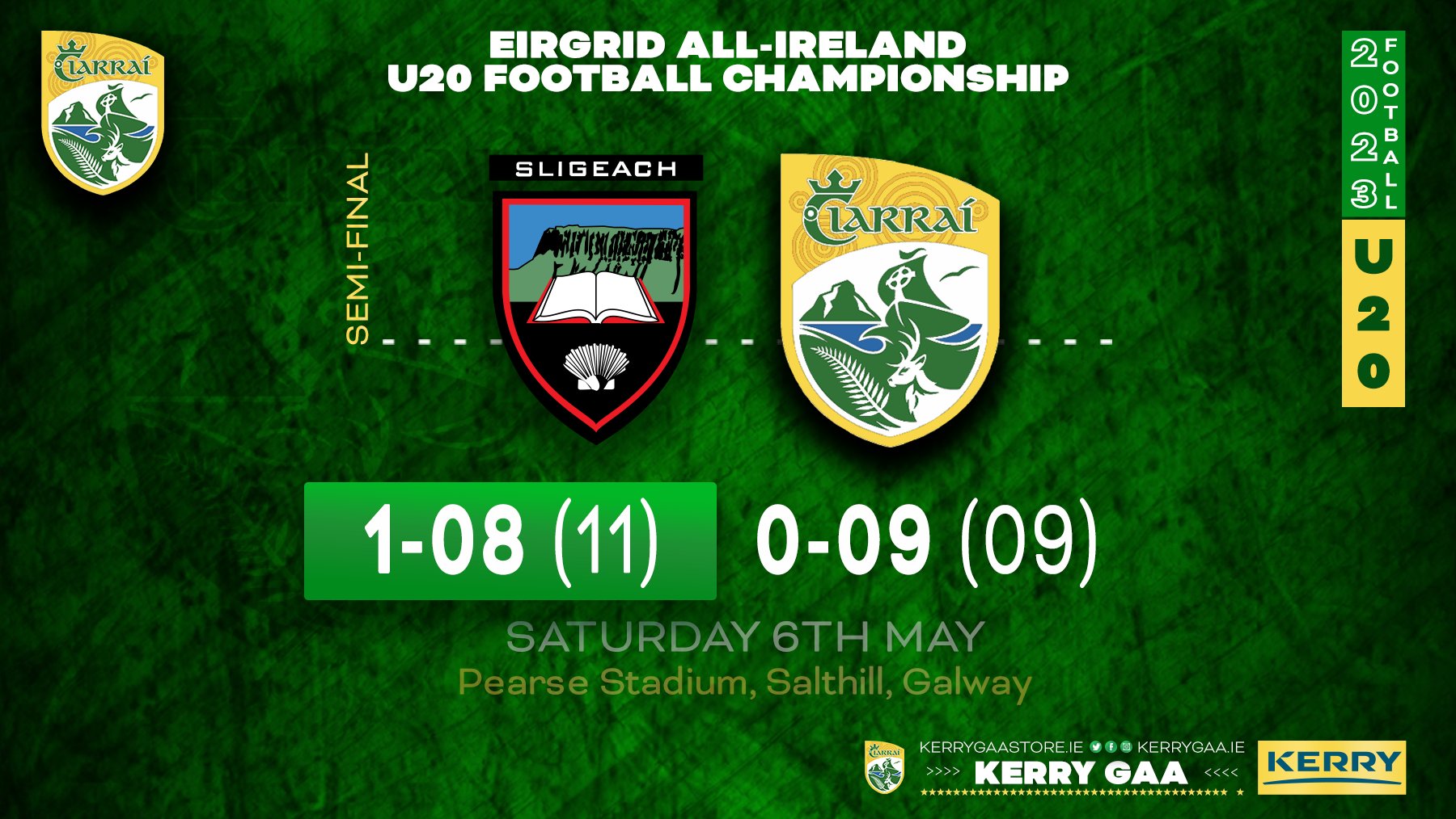 Sligo advance to EirGrid U20 Decider