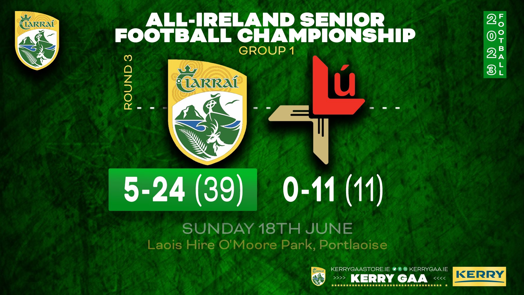 Kerry secure Quarter-Final Place & Top Spot!