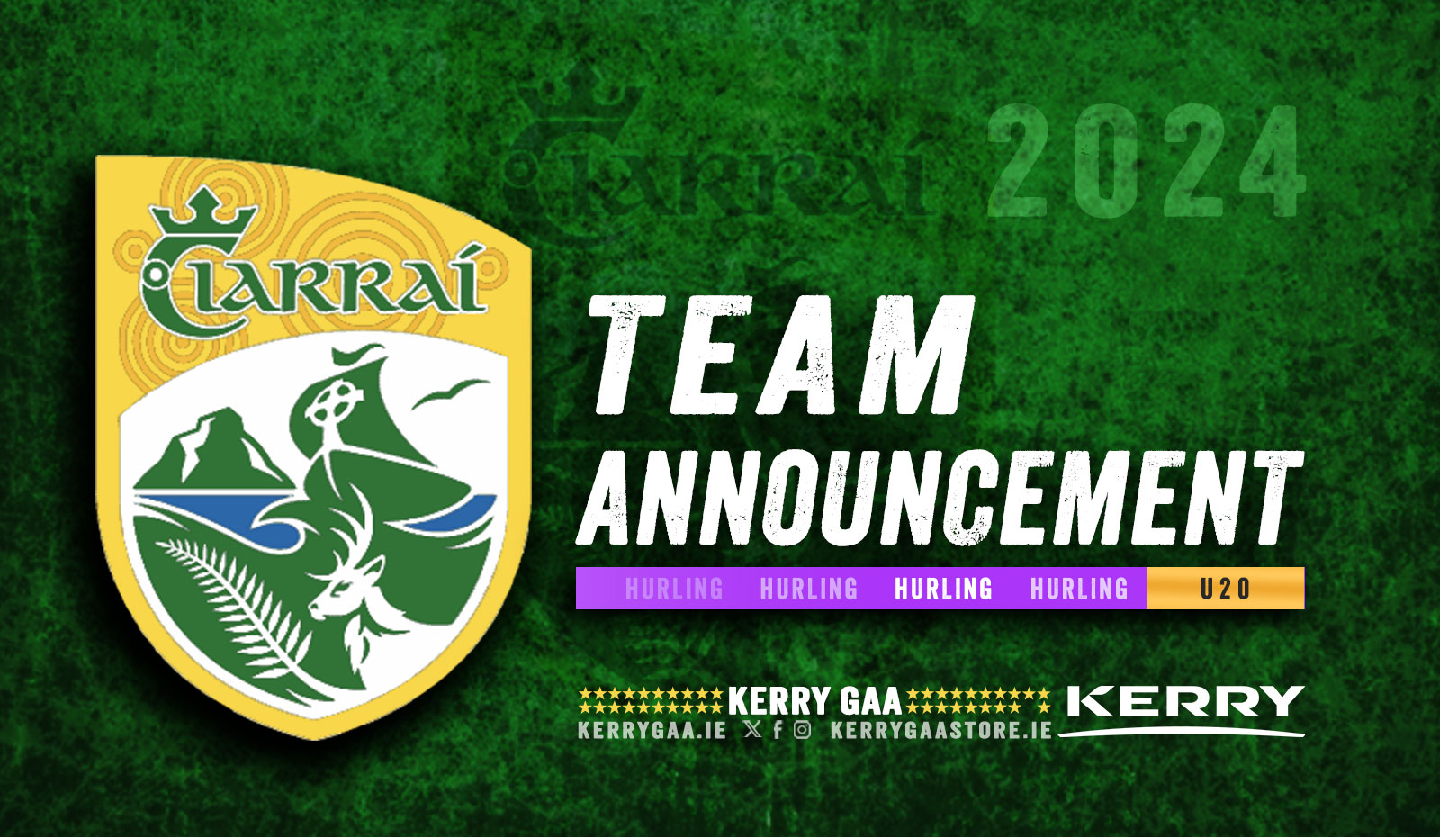 Team Announcement: Kerry vs Carlow – Leinster U20 Hurling Championship