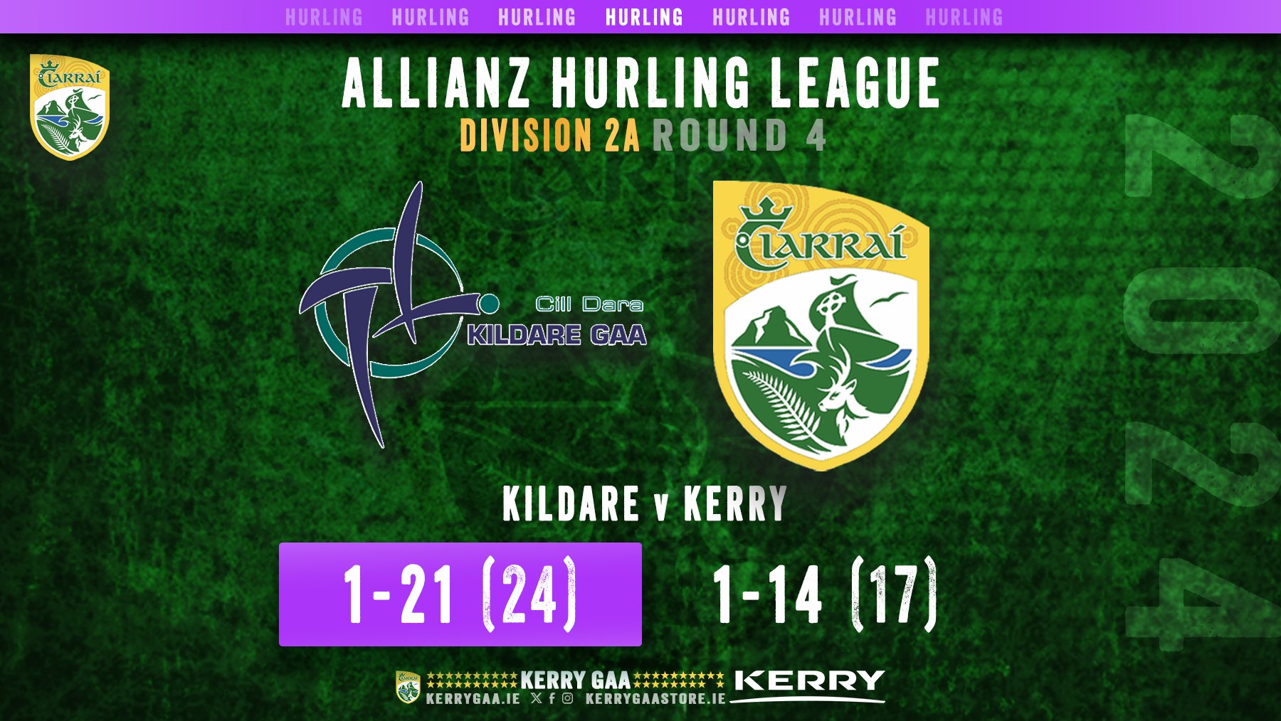 Defeat for Kerry Hurlers against Kildare