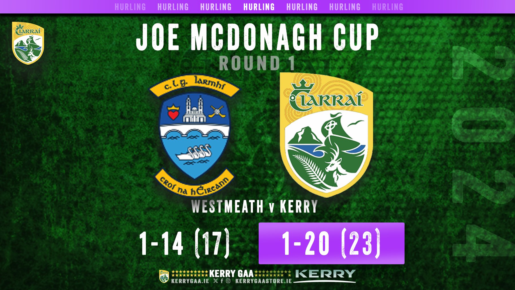 Opening Round win for the Kingdom against Westmeath in Joe McDonagh Cup