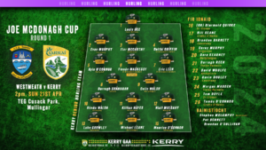 Kerry GAA - joe mcdonagh cup 2024 westmeath v kerry r1 team website 1